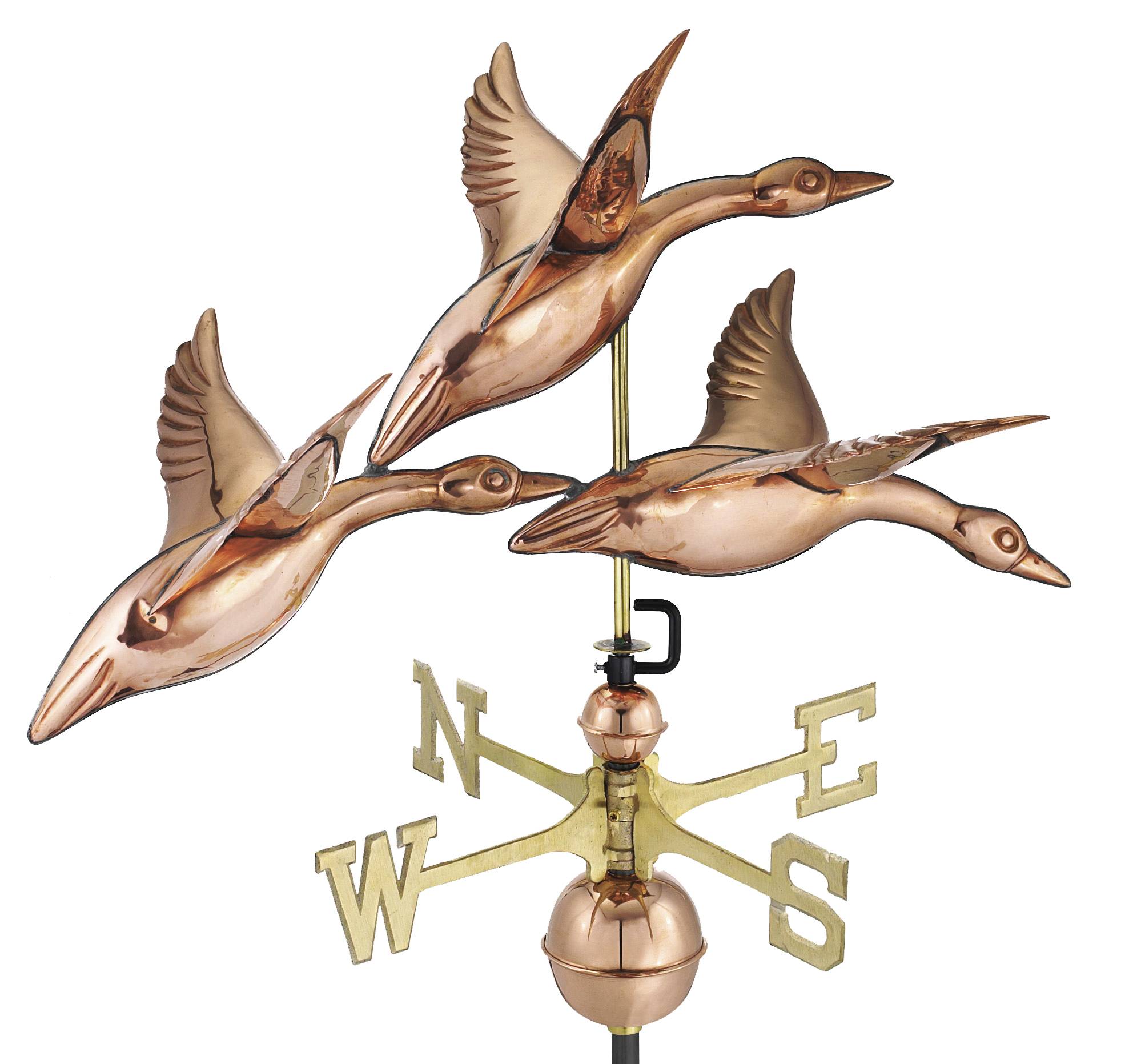 3 Geese in Flight Polished Weathervane - Image 2