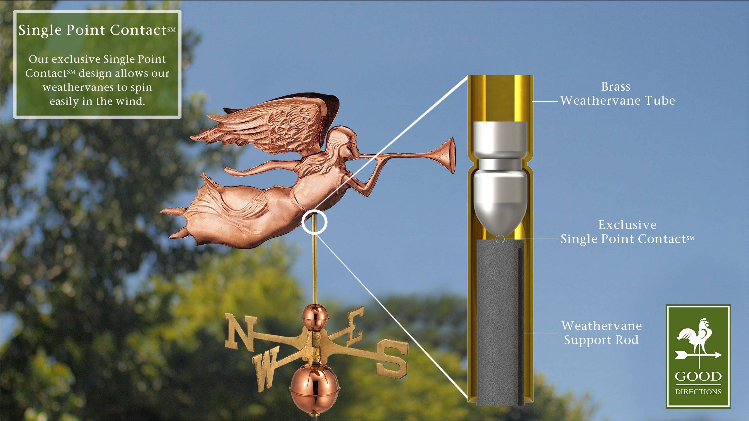 Angel Polished Weathervane - Image 2