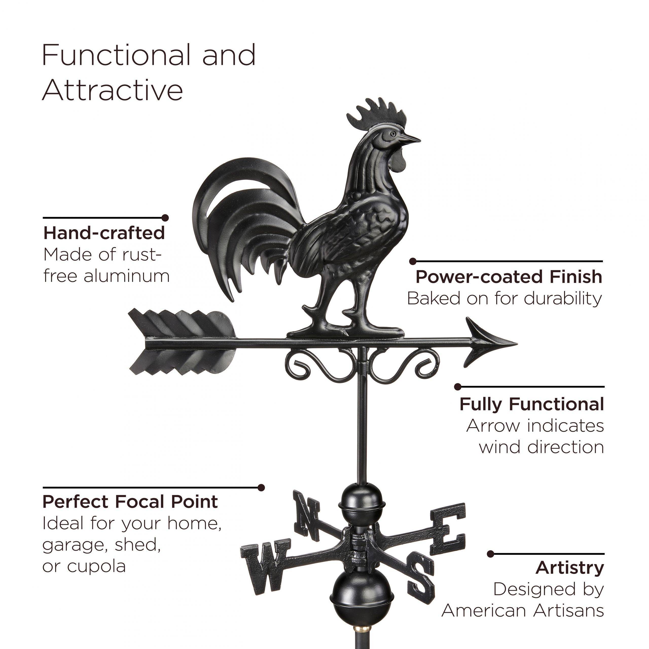 Bantam Rooster Aluminum Weathervane - Image 3