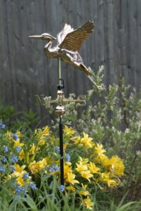 Cottage Blue Heron Polished Weathervane