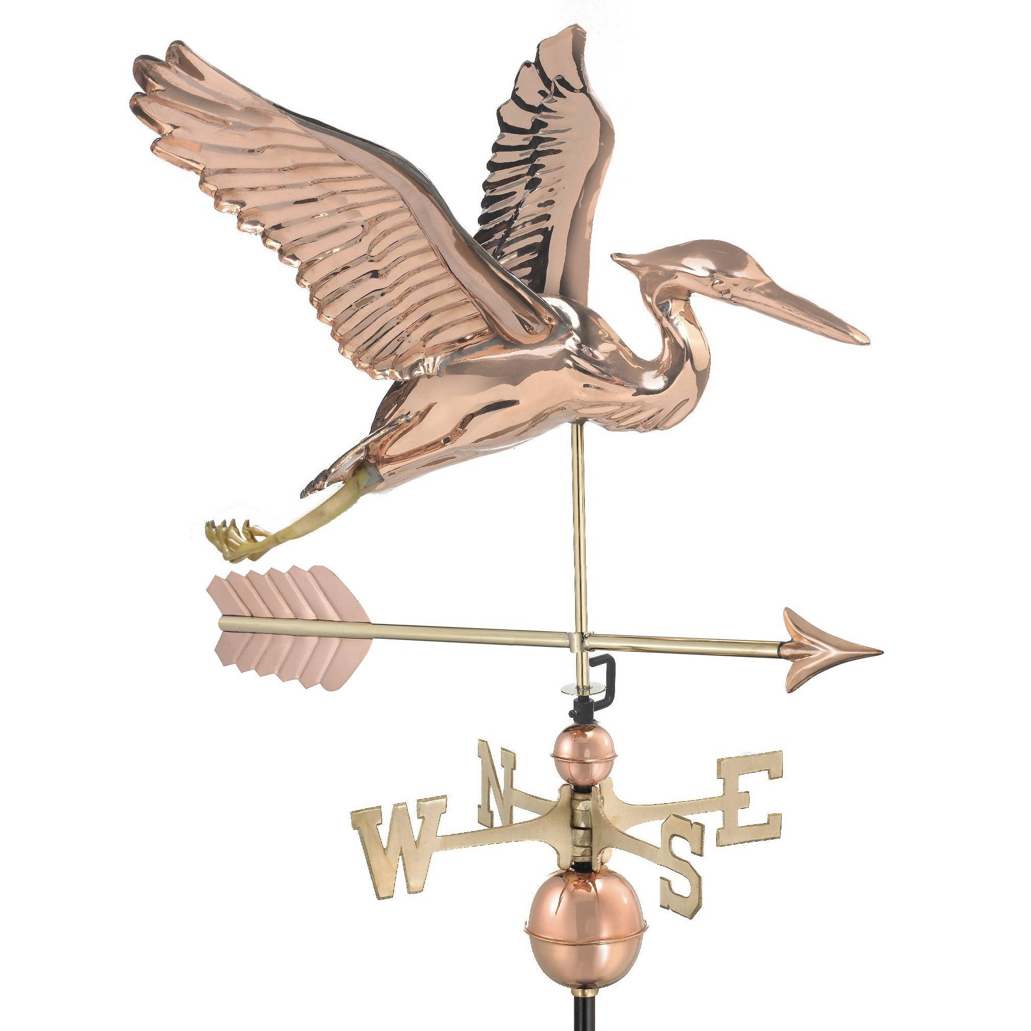 Blue Heron with Arrow Polished Weathervane - Image 2