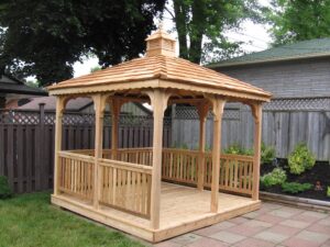 10 x 10 Square Natural Cedar Gazebo