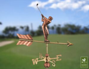 Cottage Golfer Polished Weathervane
