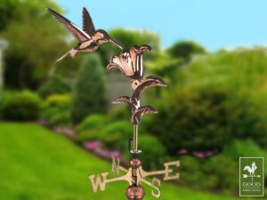 Cottage Hummingbird Polished Weathervane