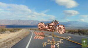 Cottage Motorcycle with Arrow Polished Weathervane