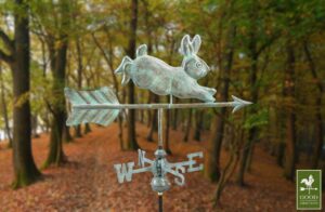 Cottage Rabbit Blue Verde Weathervane