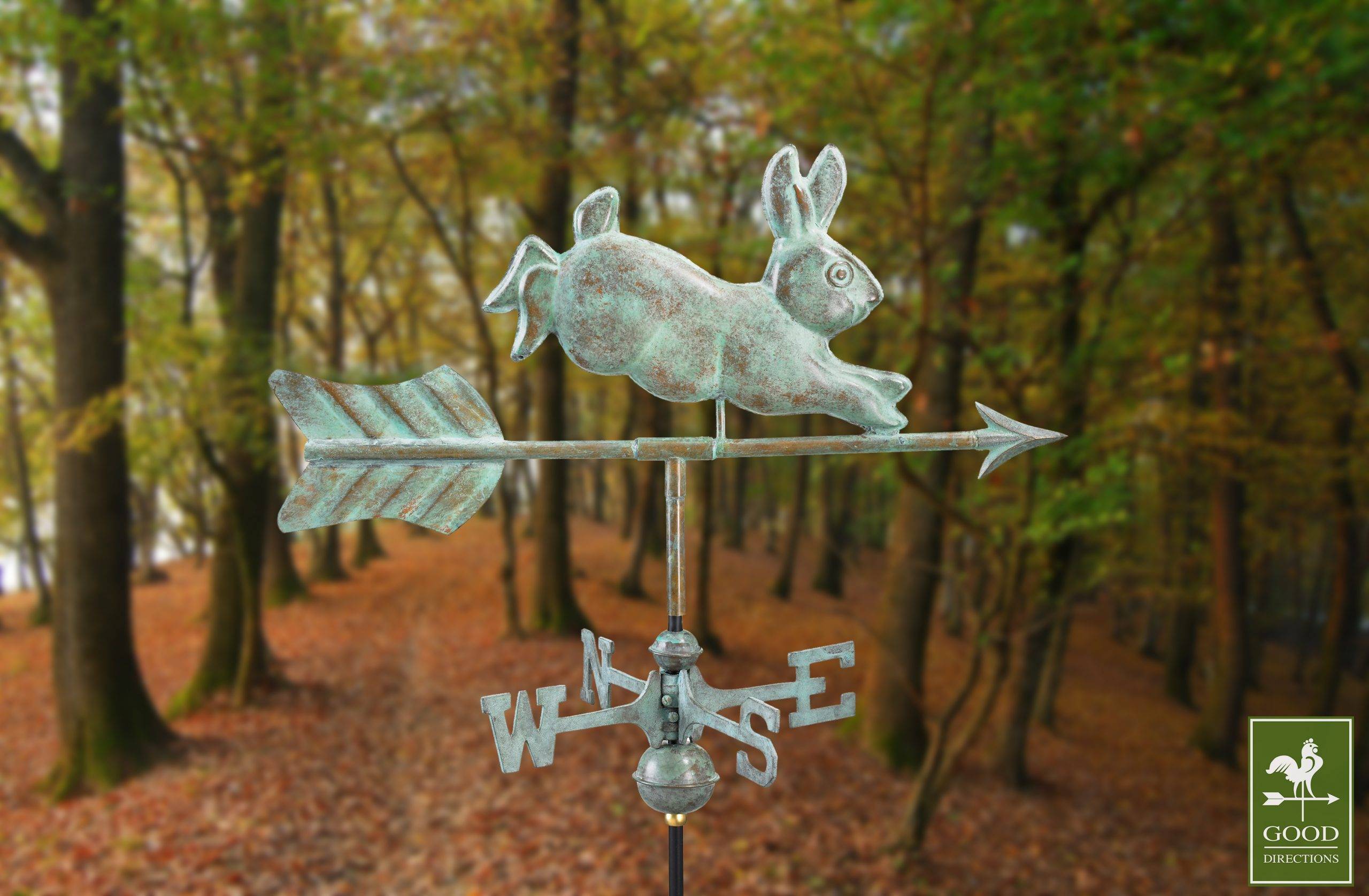 Cottage Rabbit Blue Verde Weathervane