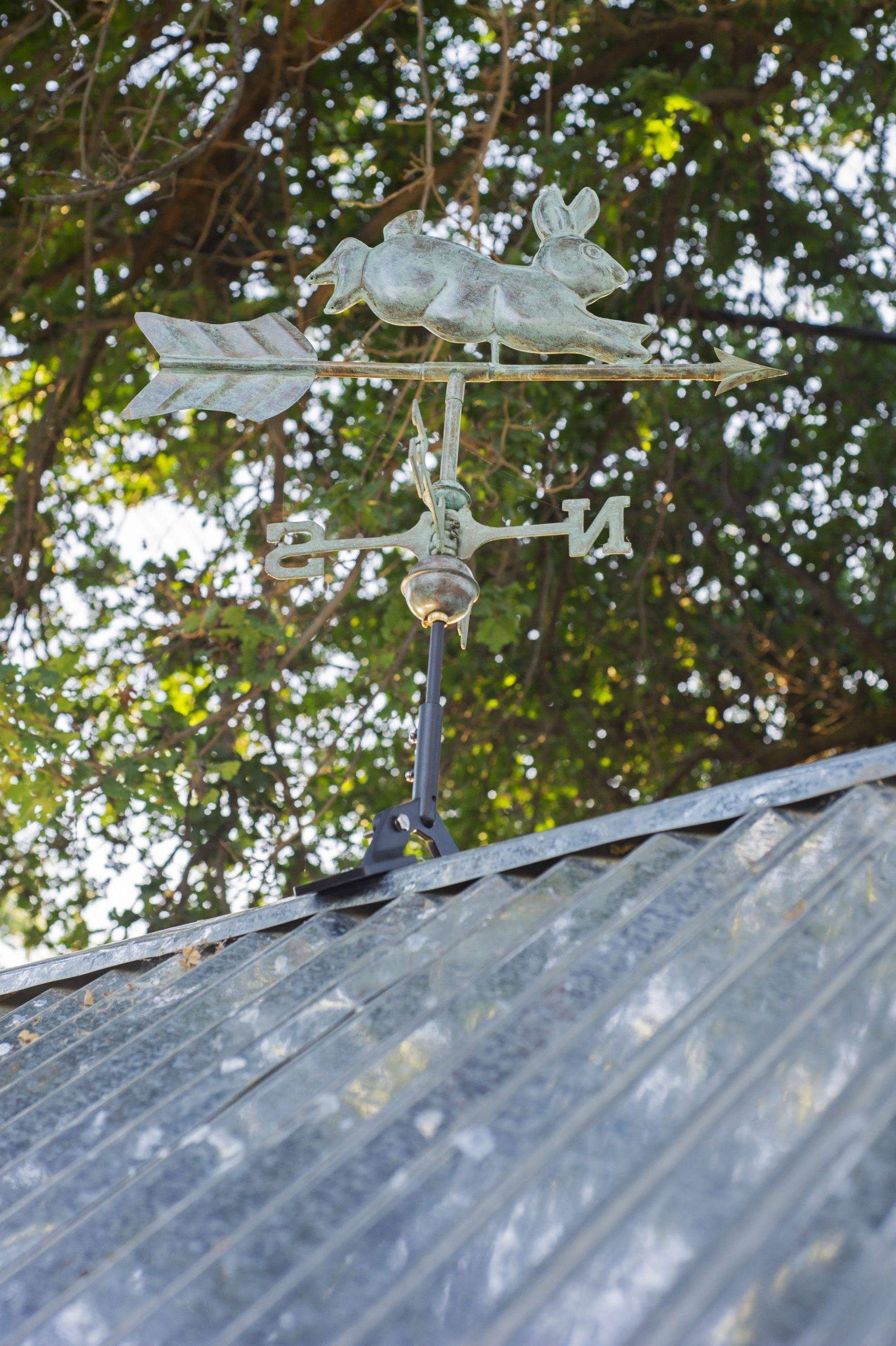 Cottage Rabbit Polished Weathervane - Image 5