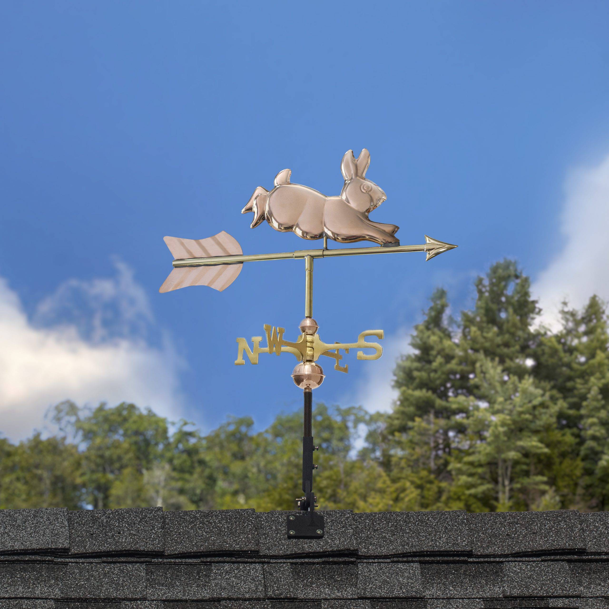 Cottage Rabbit Polished Weathervane - Image 2