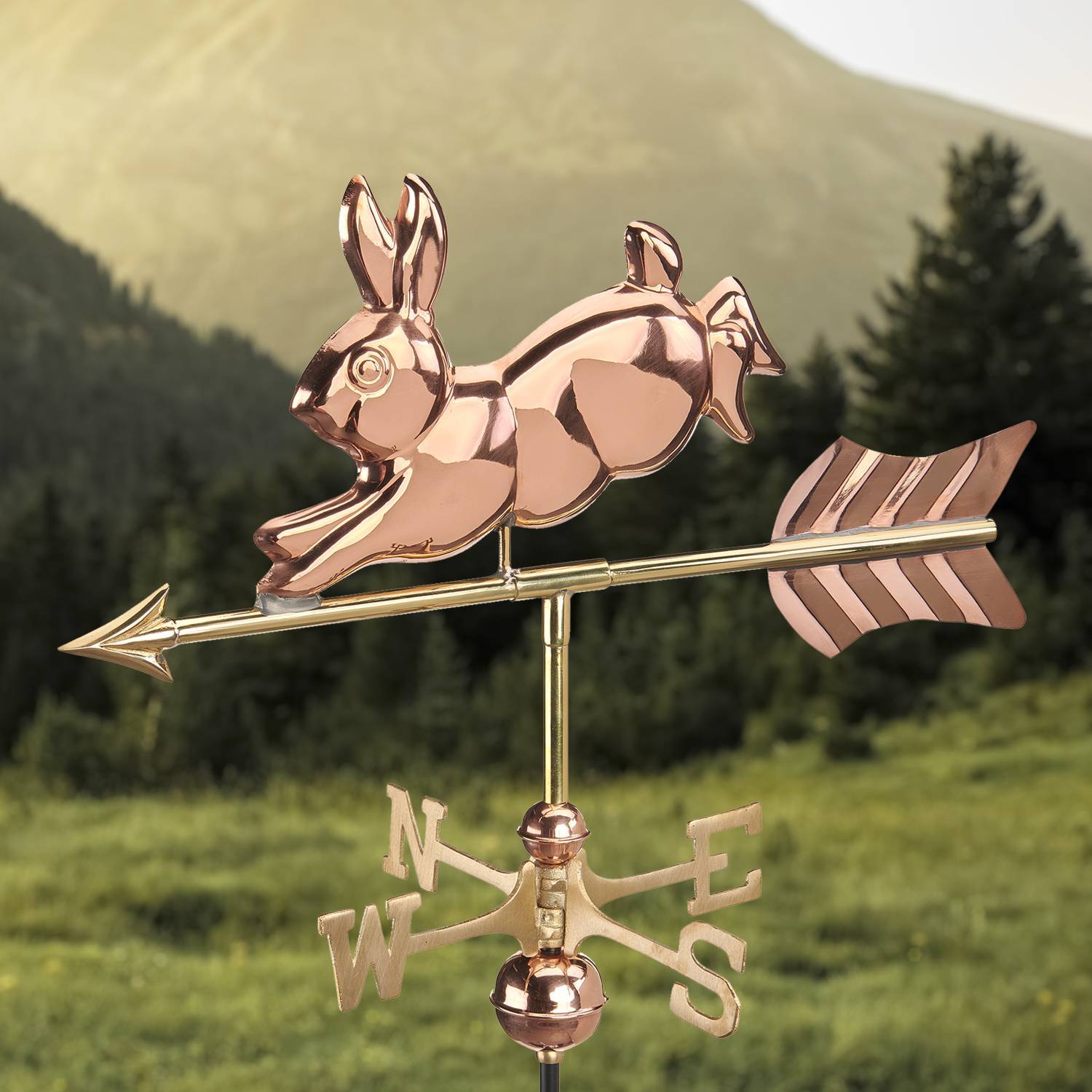 Cottage Rabbit Polished Weathervane