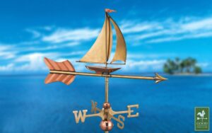 Cottage Sailboat Polished Weathervane