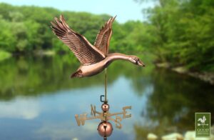 Feathered Goose Polished Weathervane
