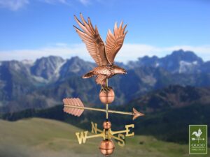 Freedom Eagle Polished Copper Weathervane