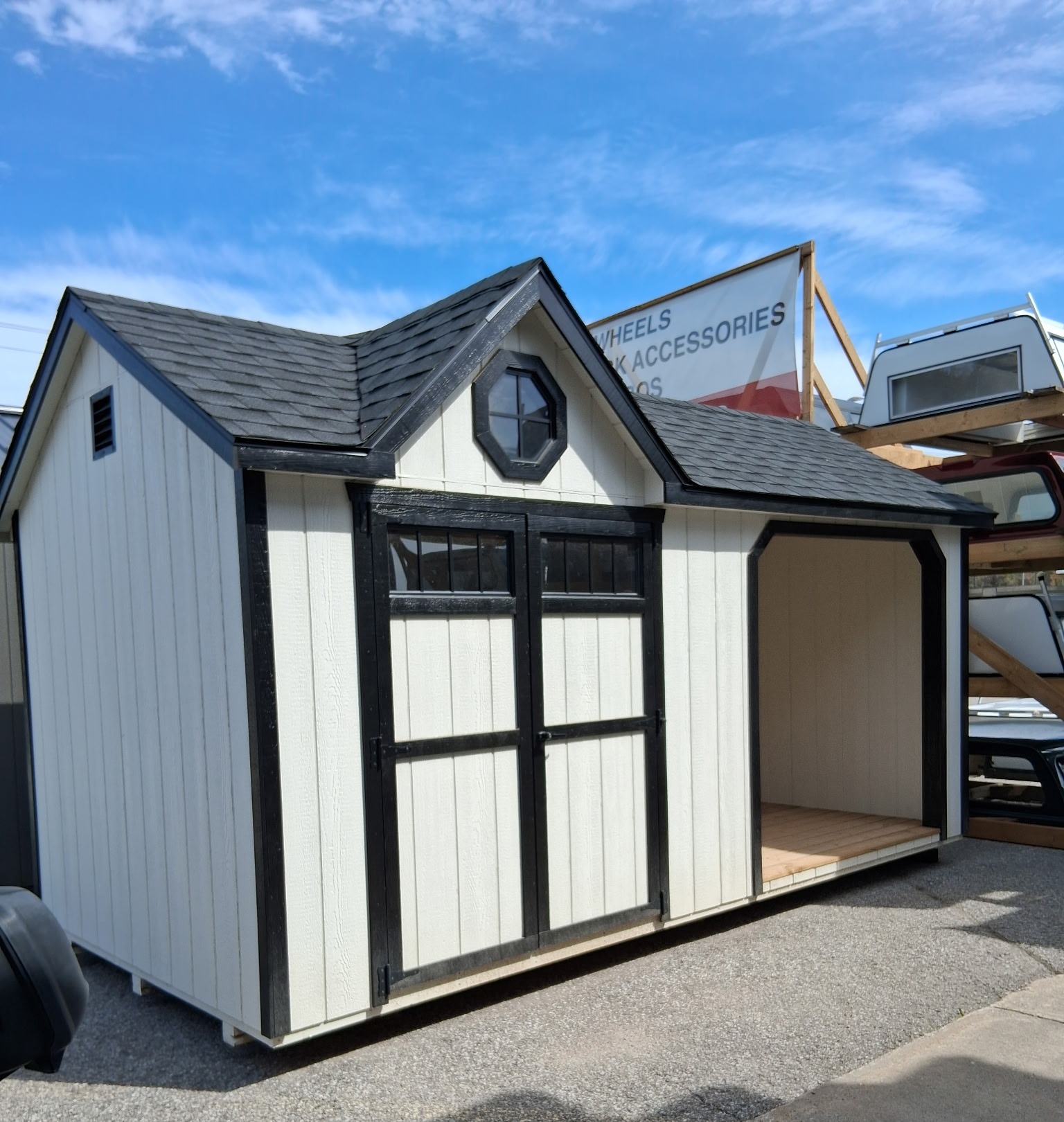 8 X 16 Garden Gable Storage Shed with Firewood Storage - Image 2