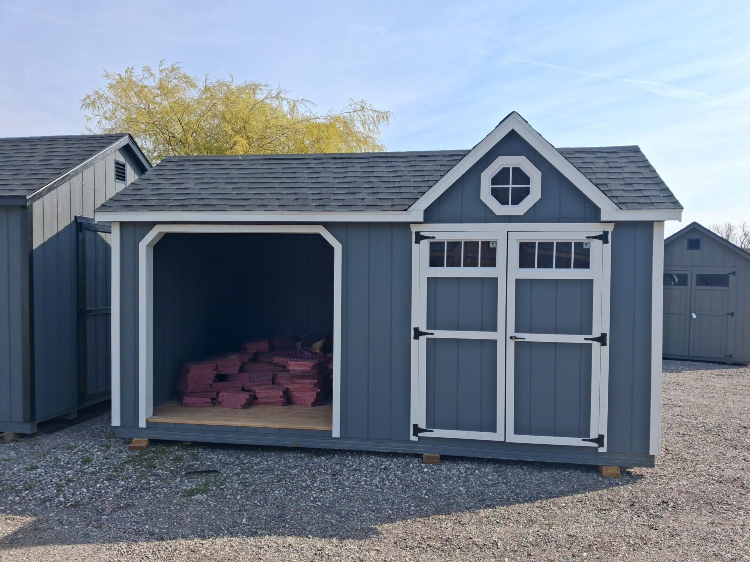 8 X 16 Garden Gable Storage Shed with Firewood Storage - Image 2