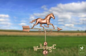 Galloping Horse Polished Weathervane
