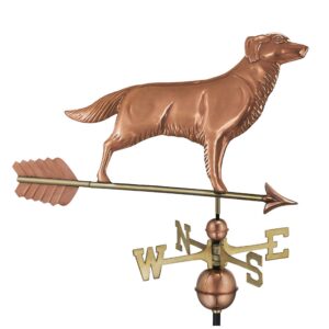Golden Retriever with Arrow Polished Weathervane