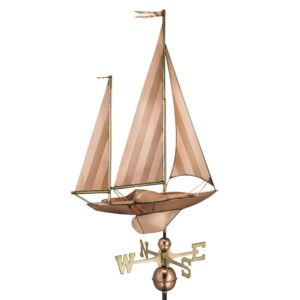 Large Sailboat Polished Weathervane