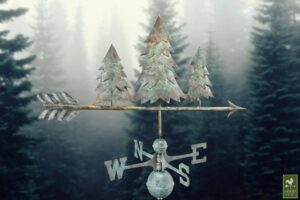 Pine Trees Blue Verde Weathervane