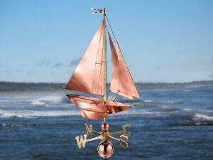 Racing Sloop Polished Weathervane