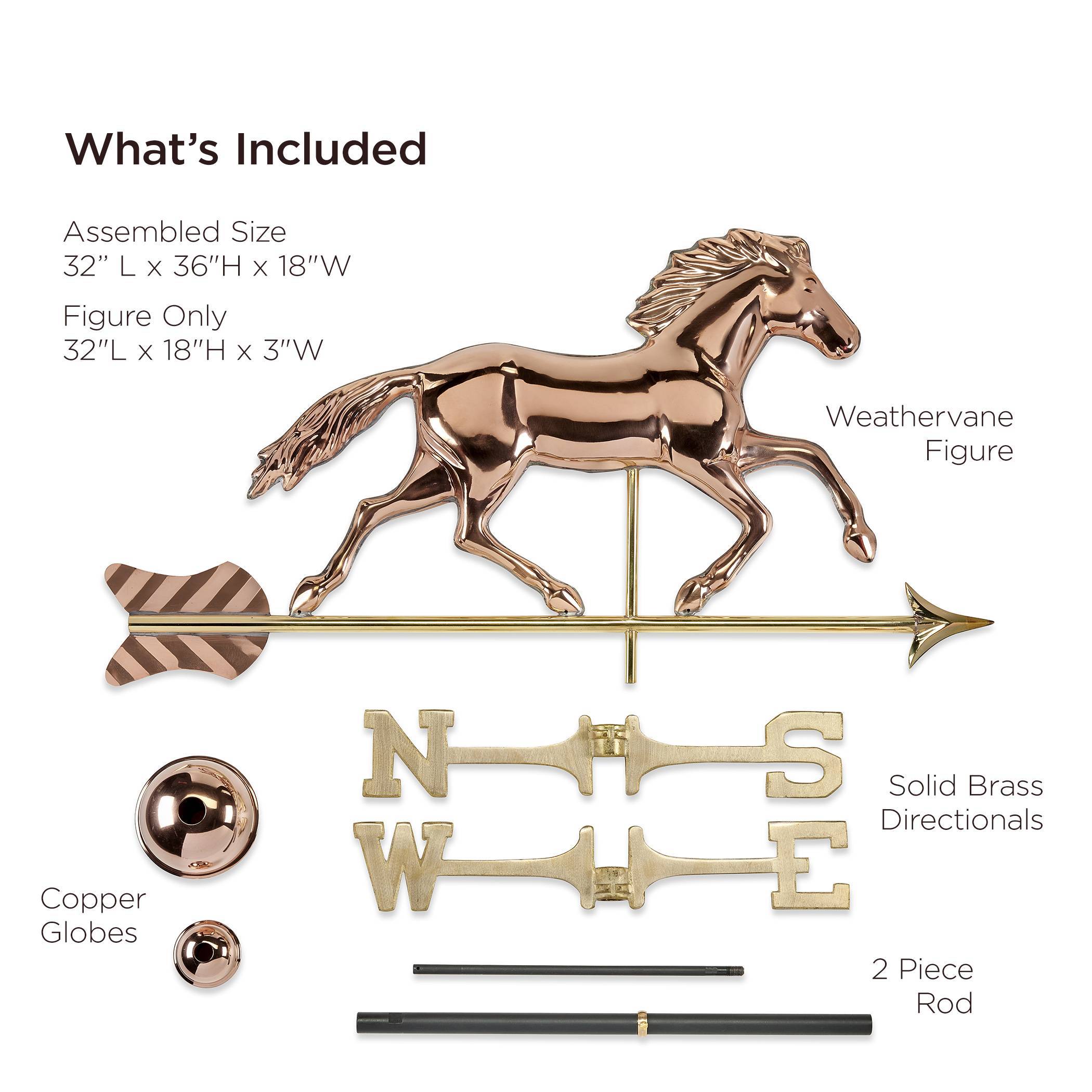 Smithsonian Polished Horse Weathervane - Image 3