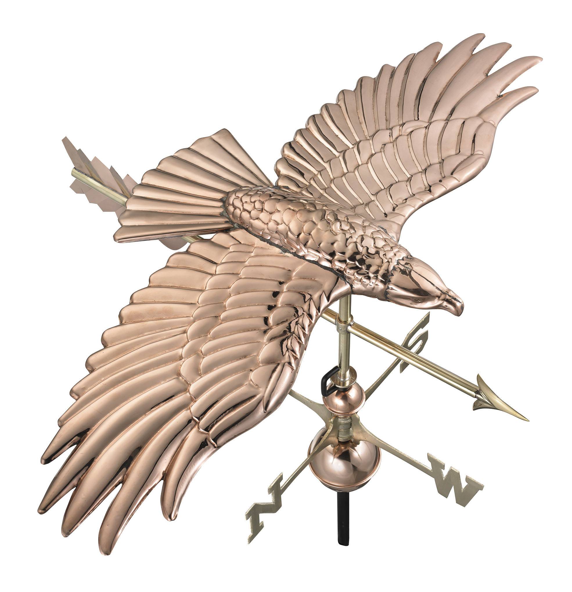 Soaring Hawk with Arrow Polished Weathervane - Image 3