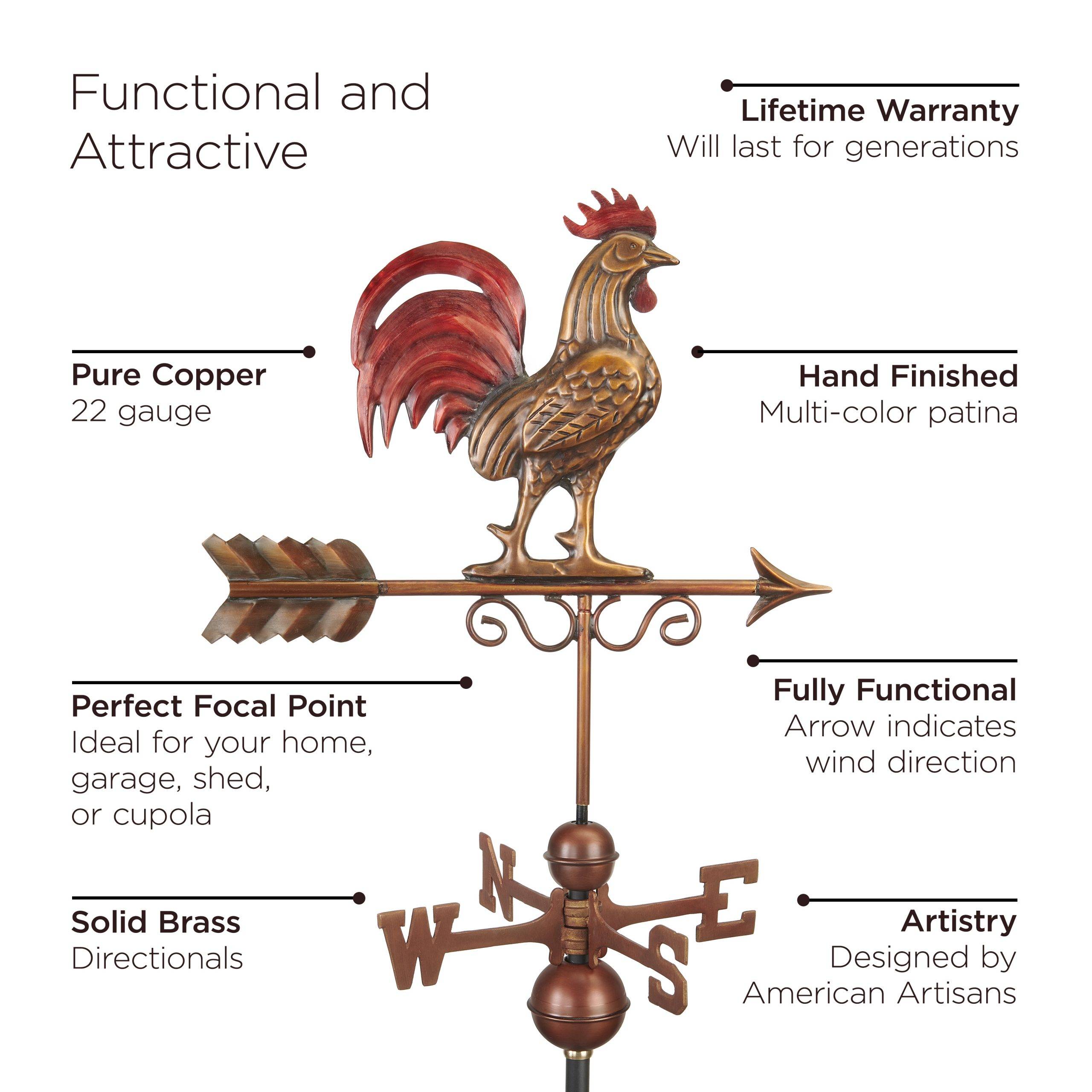 Bantam Red Rooster Weathervane - Image 2