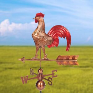 25" Rooster with Red Colors Weathervane