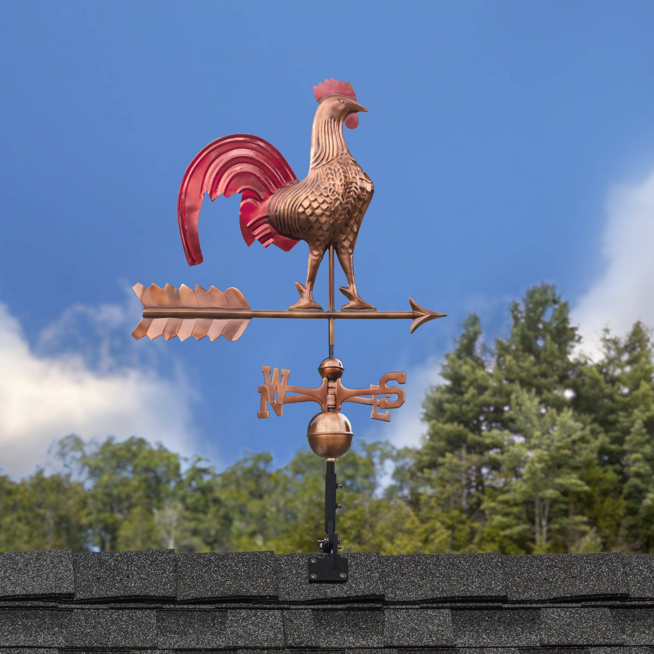 25" Rooster with Red Colors Weathervane - Image 4