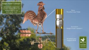 27" Polished Rooster Weathervane