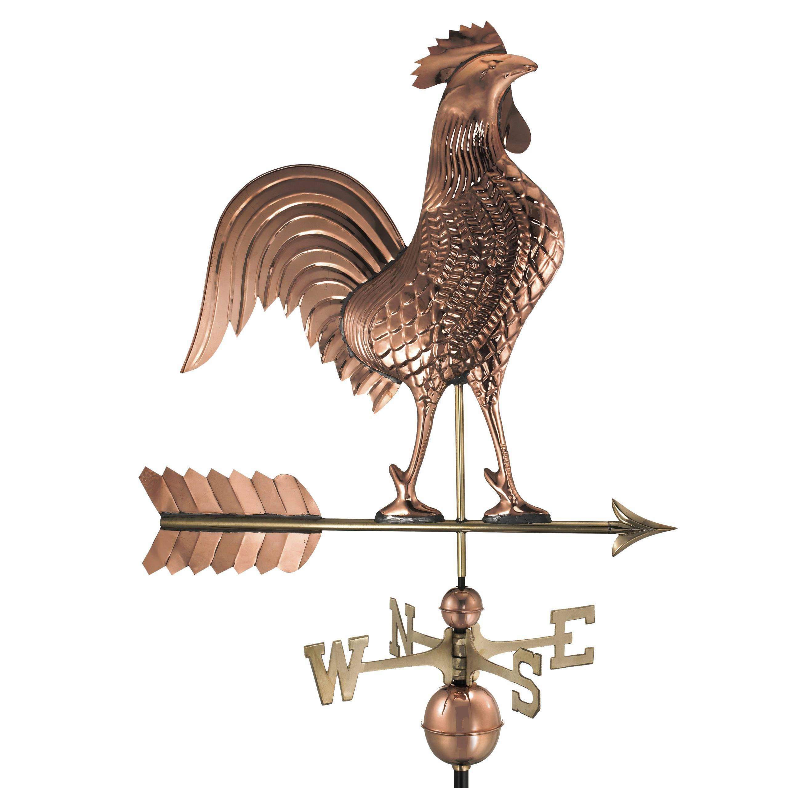 27" Polished Rooster Weathervane - Image 2