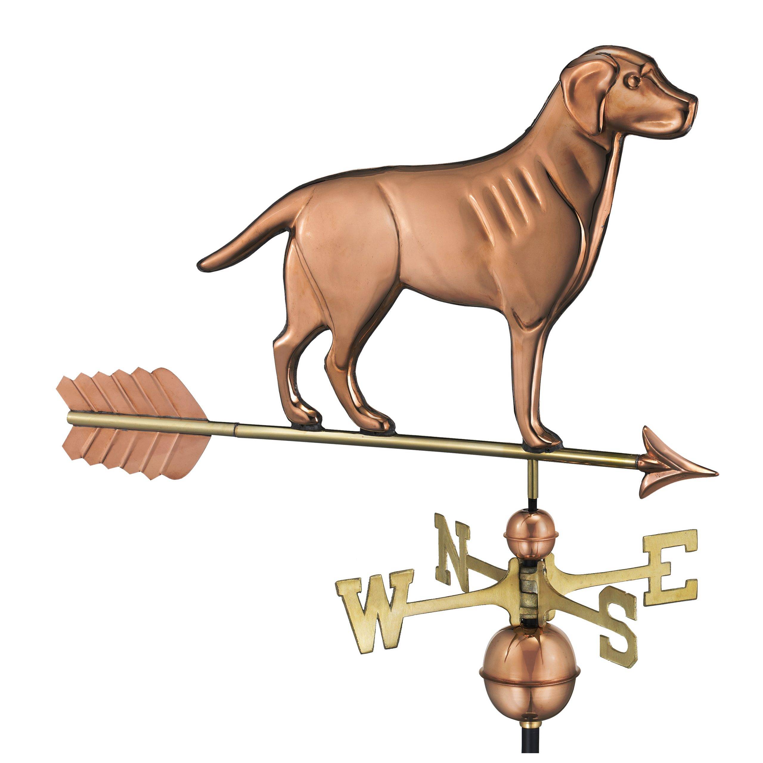 Labrador Retriever with Arrow Polished Weathervane