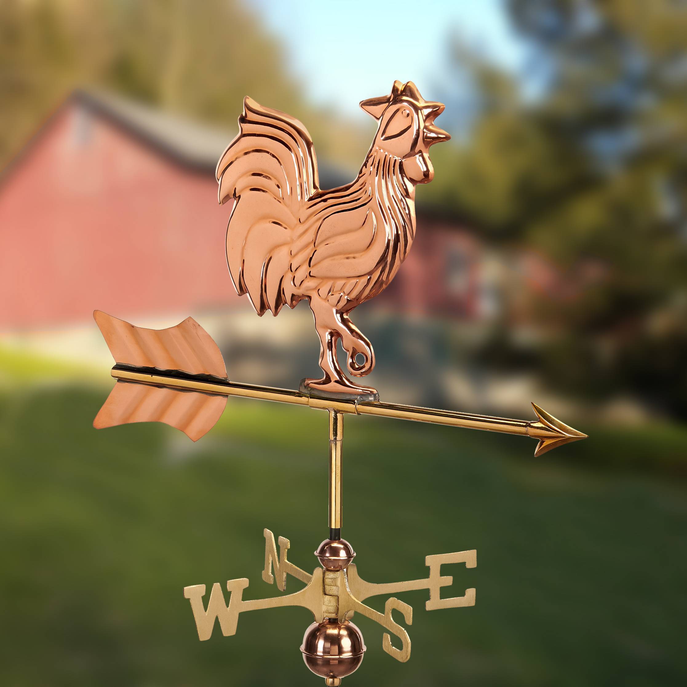 Cottage Rooster Polished Weathervane