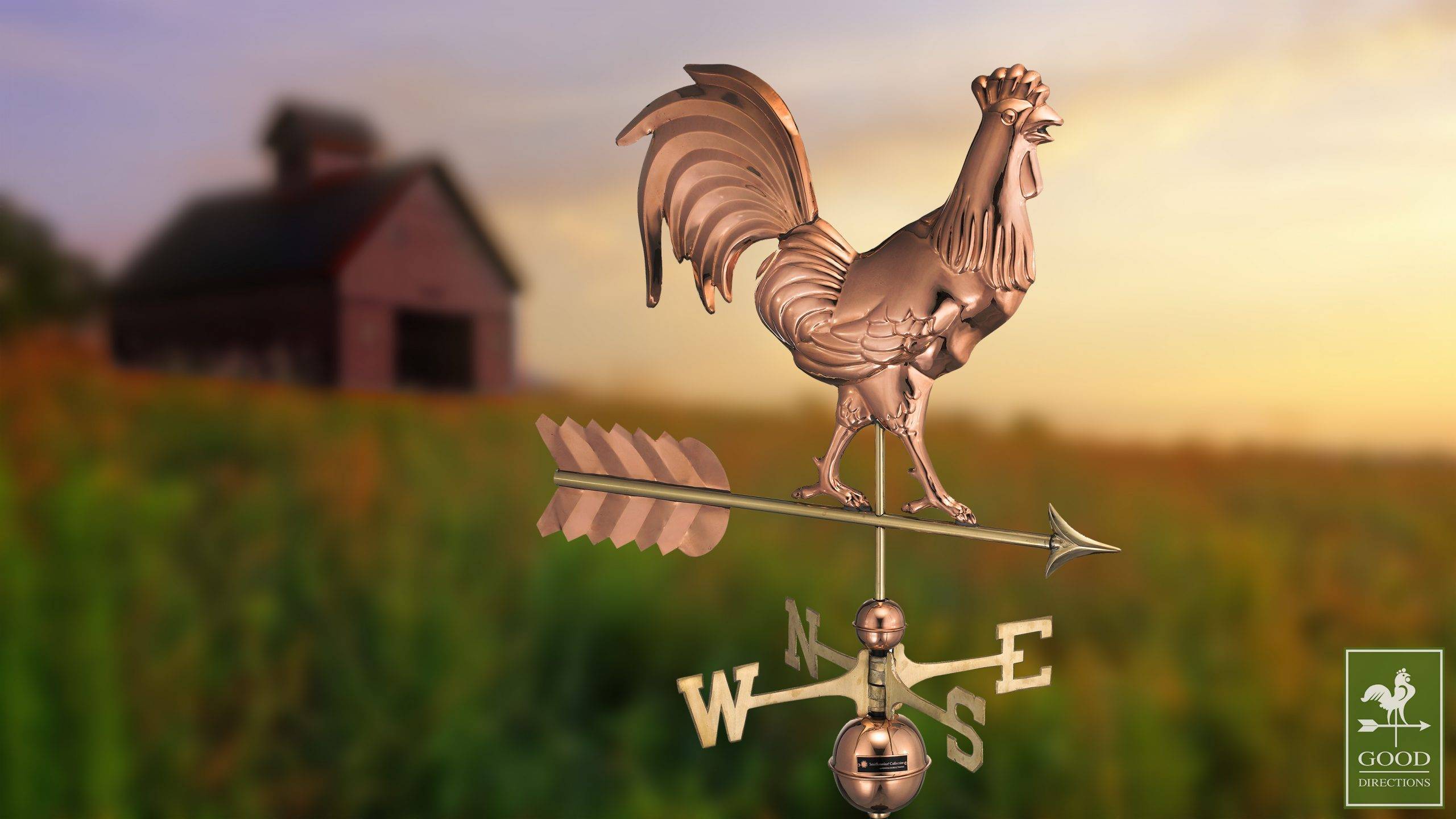 Smithsonian Rooster Polished Weathervane